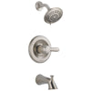 Delta Lahara Stainless Steel Finish Tub and Shower Combination with Valve D244V