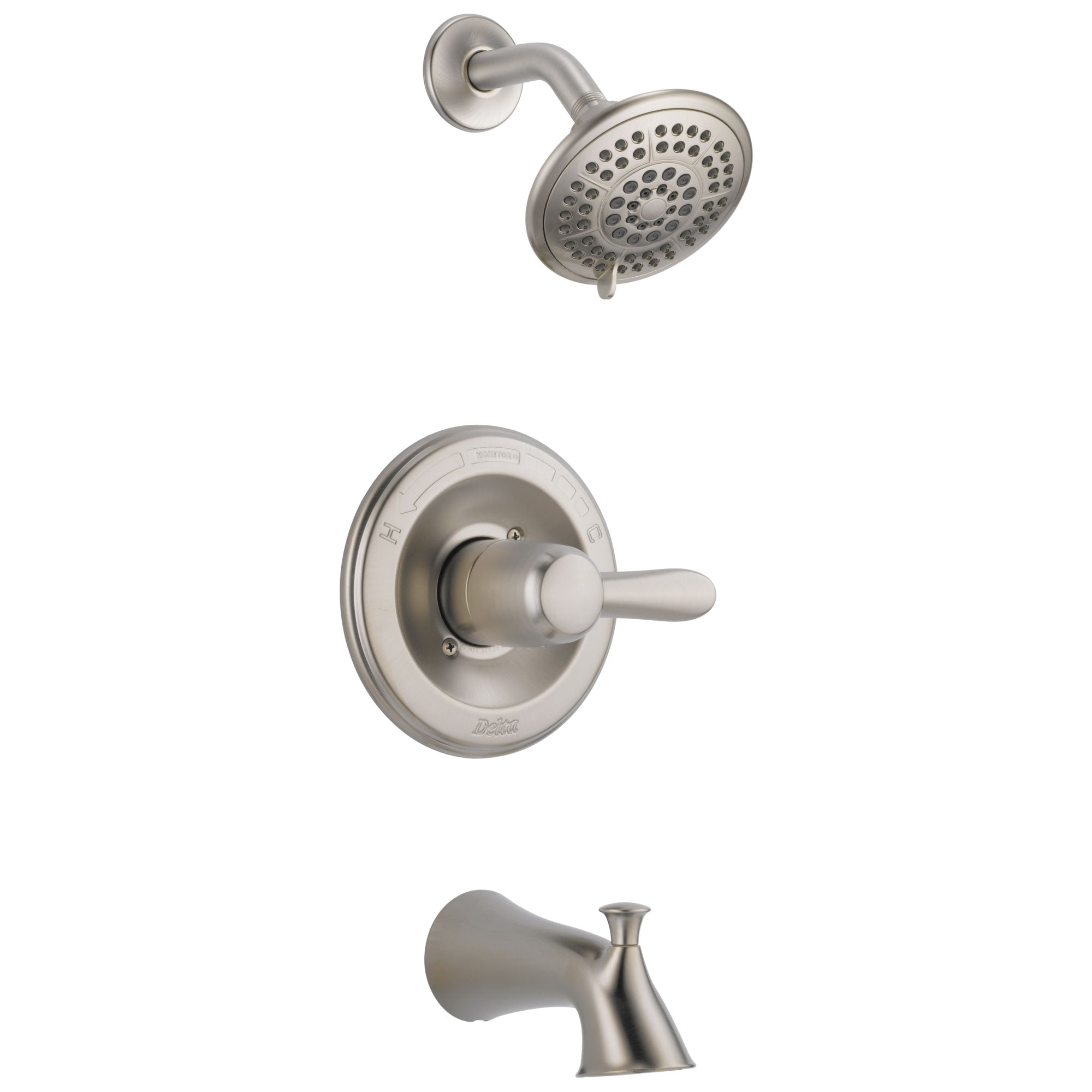Delta Lahara Stainless Steel Finish Tub and Shower Combination Trim Kit 338197