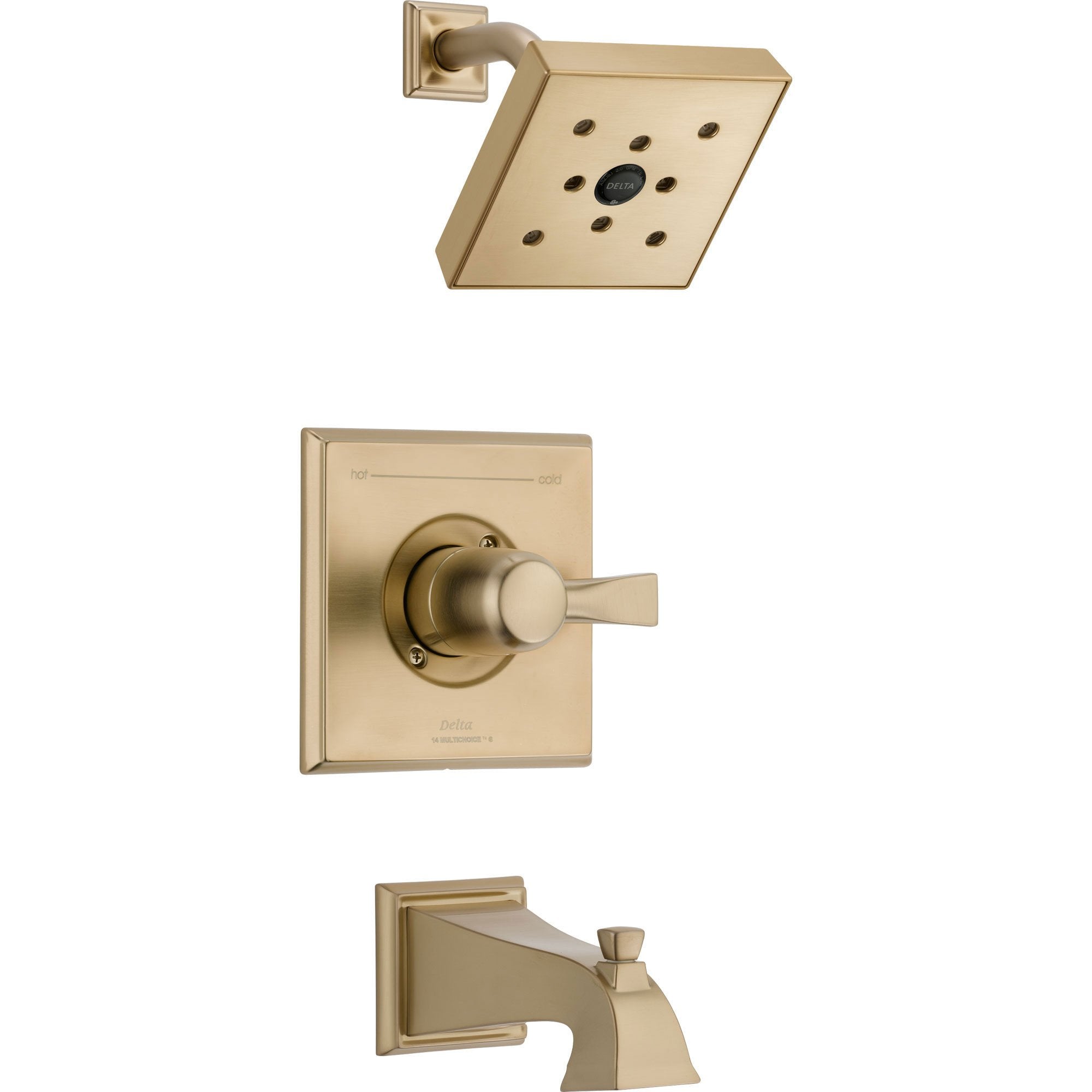 Delta Dryden Modern Square Champagne Bronze Tub and Shower Faucet Trim 573192