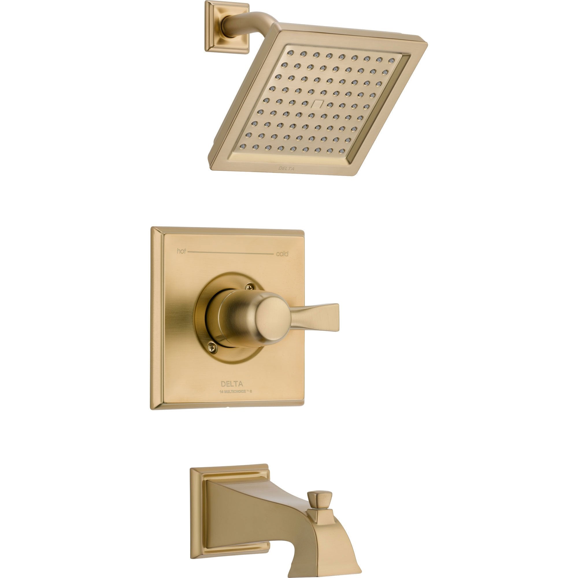 Delta Dryden Modern Square Champagne Bronze Tub and Shower Faucet Trim 563333