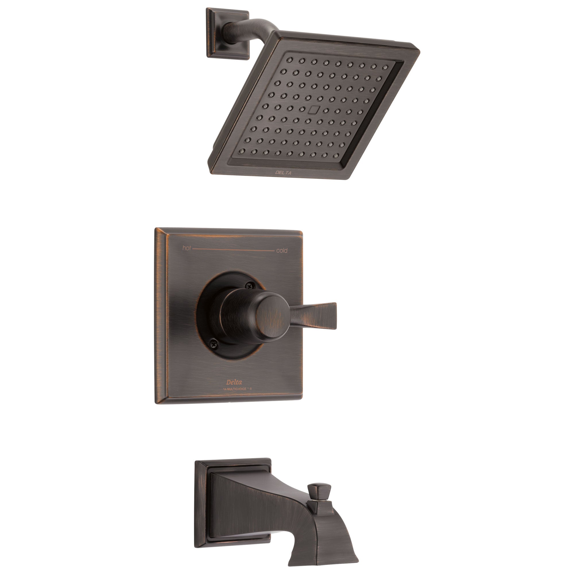 Delta Dryden Venetian Bronze Finish Water Efficient Tub & Shower Combination Faucet Includes Single Handle, Cartridge, and Valve without Stops D3459V