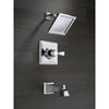 Delta Dryden Modern Square Chrome Tub and Shower Faucet Trim Kit 456077