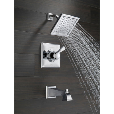 Delta Dryden Modern Square Chrome Tub and Shower Faucet Includes Valve D312V