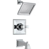 Delta Dryden Modern Square Chrome Tub and Shower Faucet Trim Kit 456077