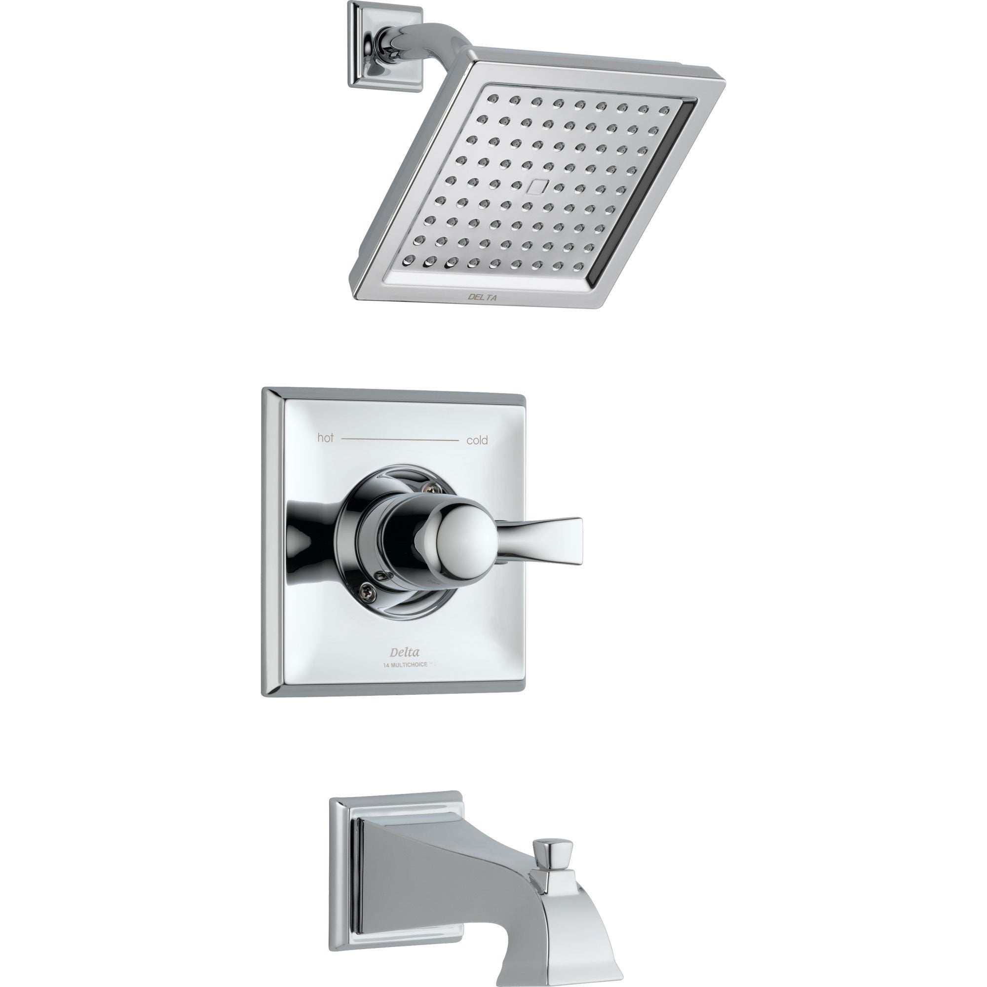 Delta Dryden Modern Square Chrome Tub and Shower Faucet Includes Valve D246V
