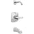 Delta Tesla Collection Chrome Monitor 14 Modern Single Handle Tub and Shower Faucet Combo Trim - Less Showerhead (Valve Sold Separately) DT14452LHD