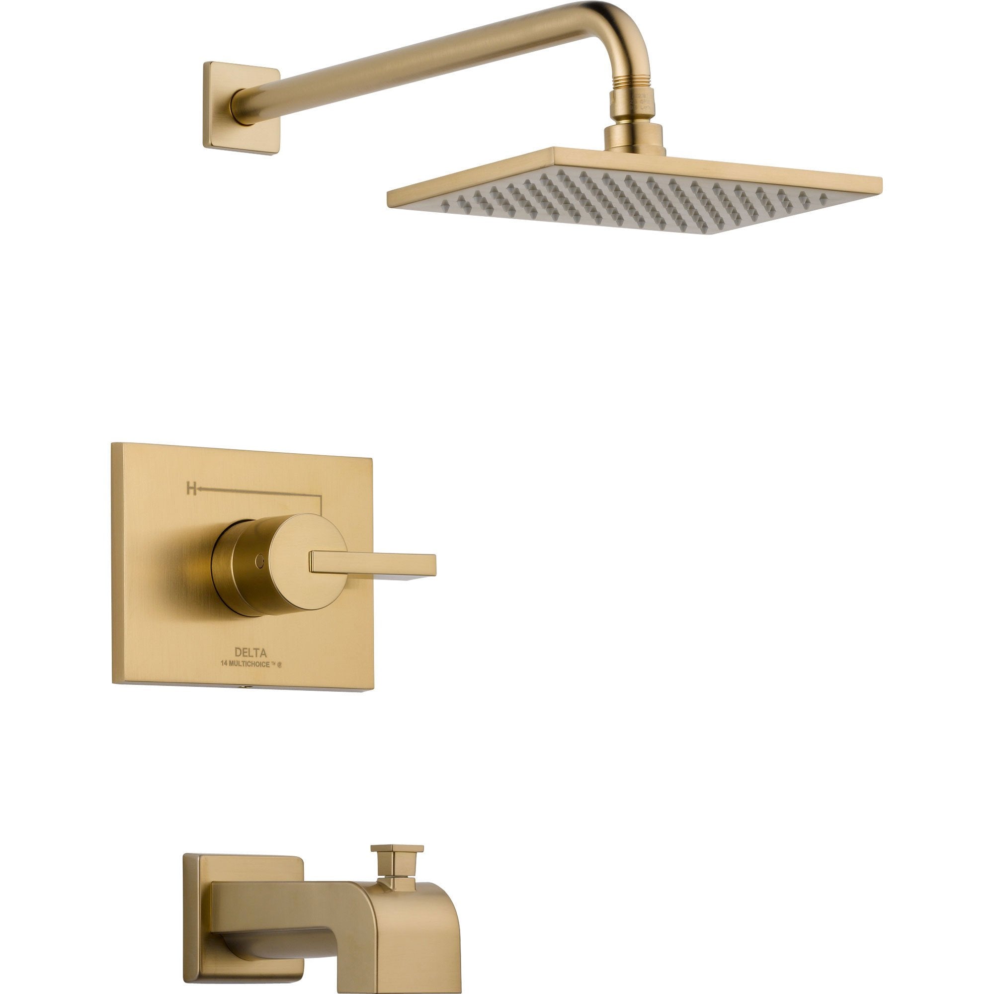 Delta Vero Modern Champagne Bronze Tub and Shower Combination with Valve D321V