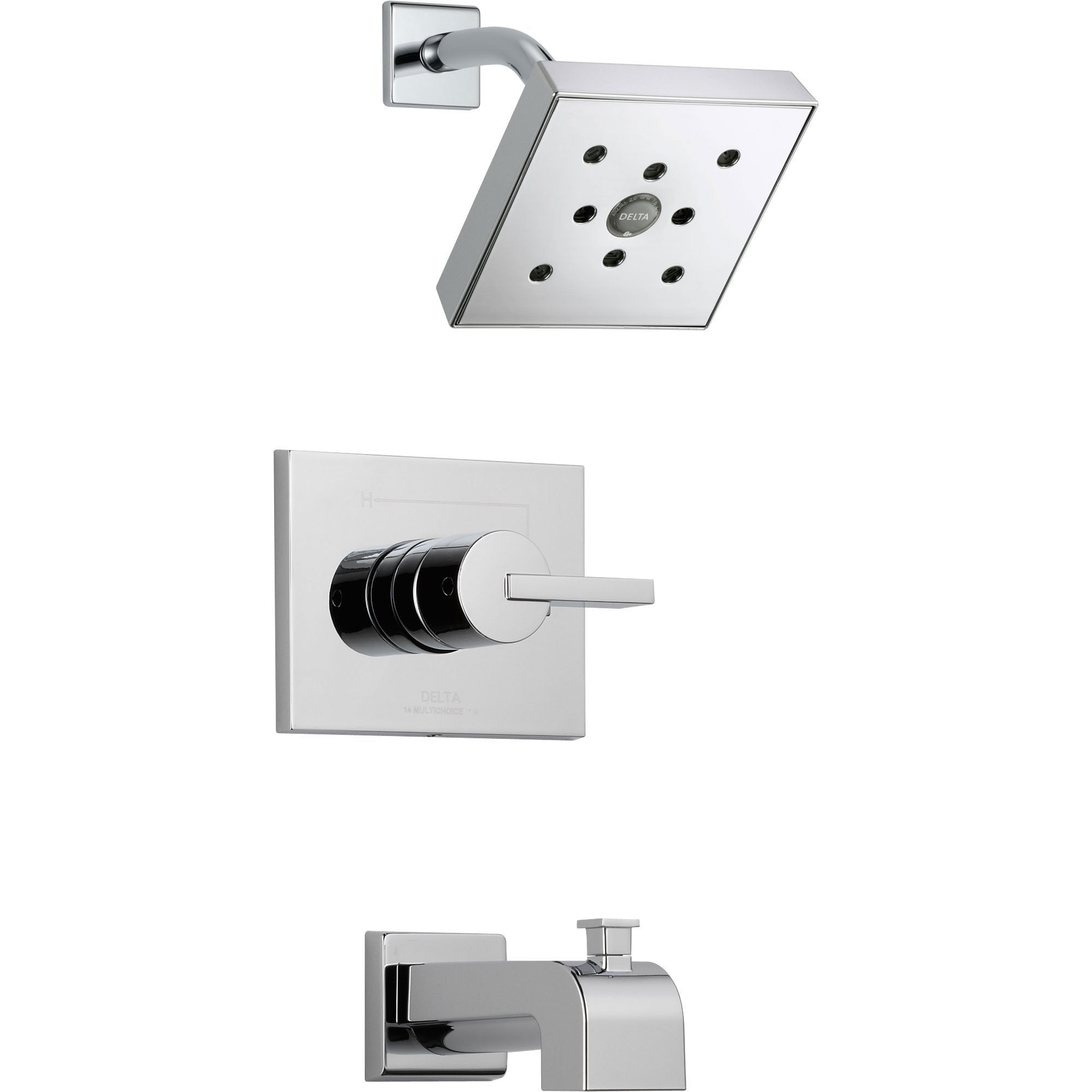 Delta Vero Modern Tub and Shower Combination Faucet Trim Kit in Chrome 521956