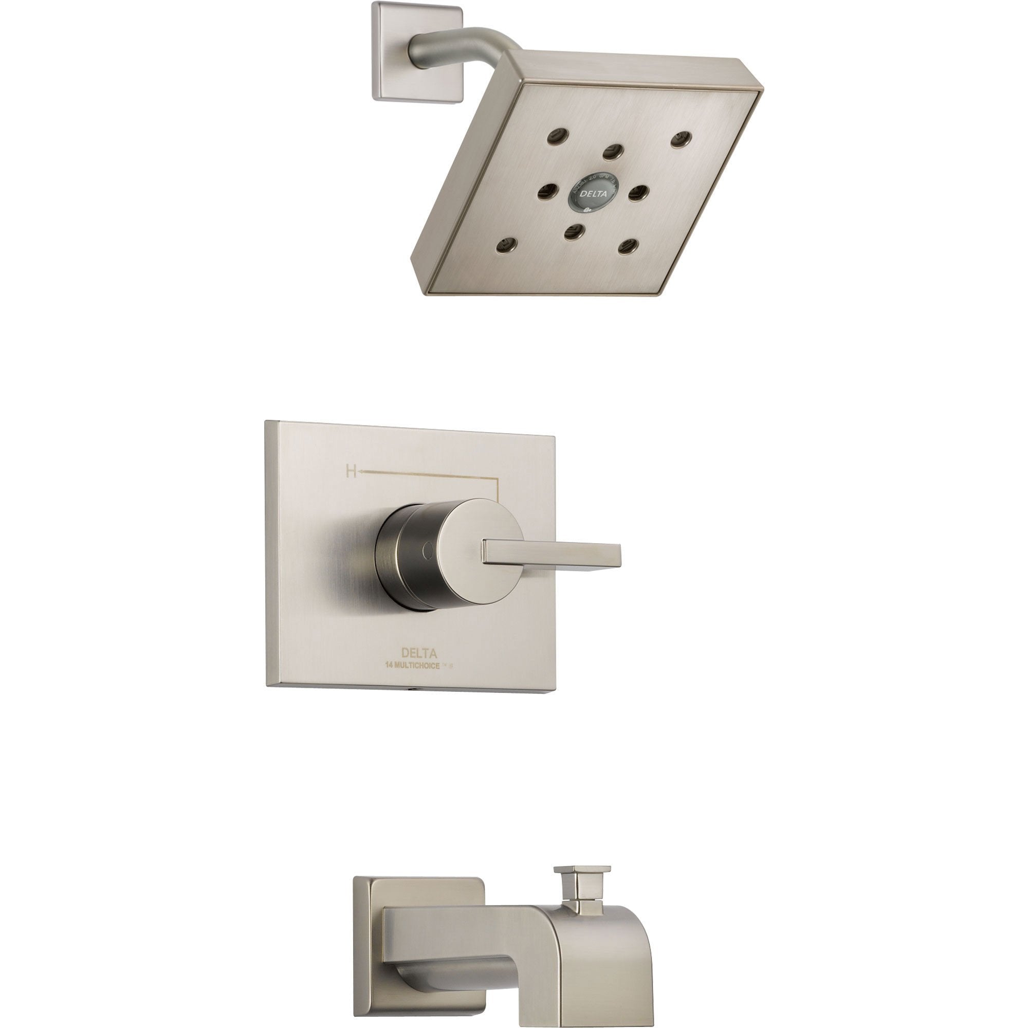 Delta Vero Stainless Steel Finish Tub and Shower Combination with Valve D327V