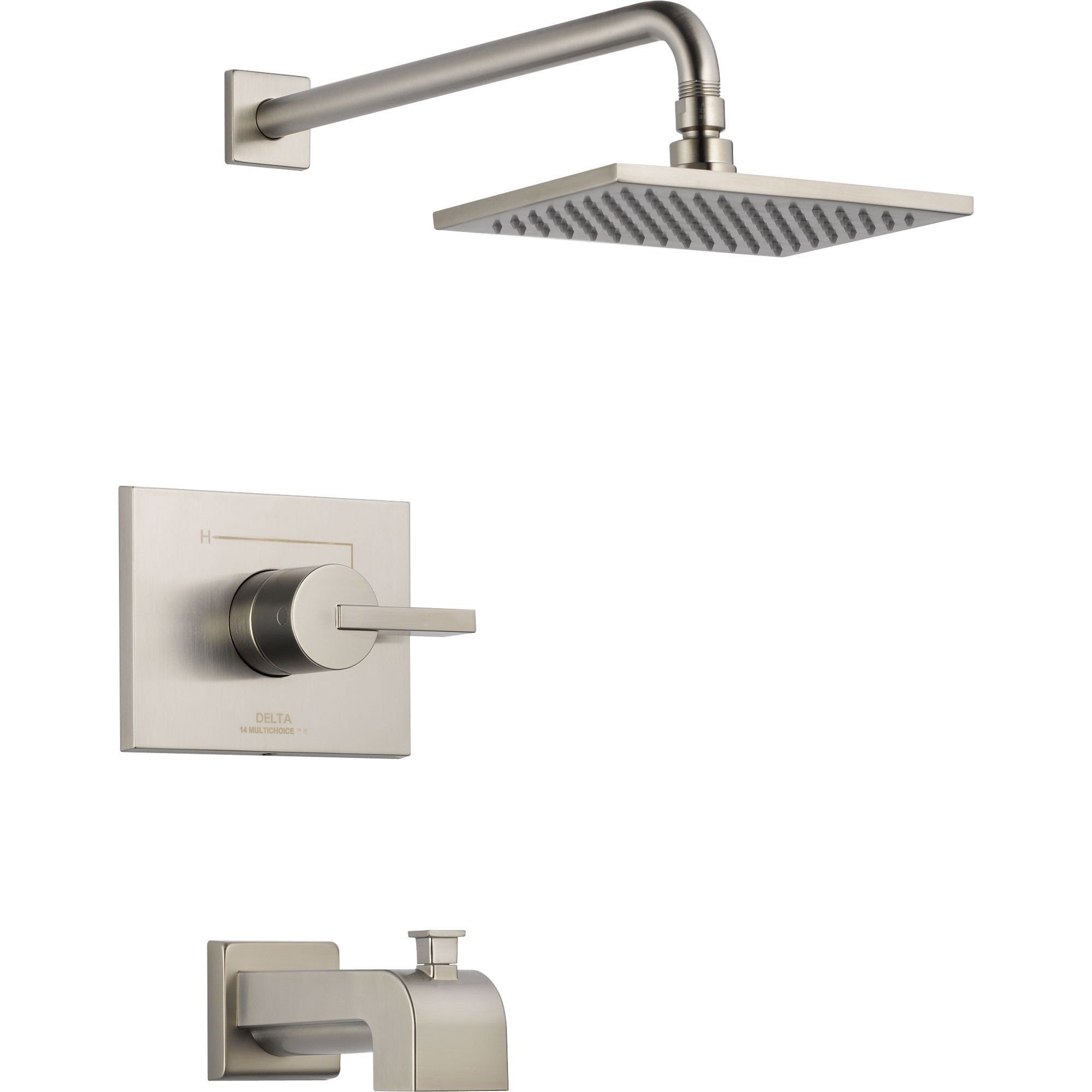 Delta Vero Stainless Steel Finish Tub and Shower Combination with Valve D326V
