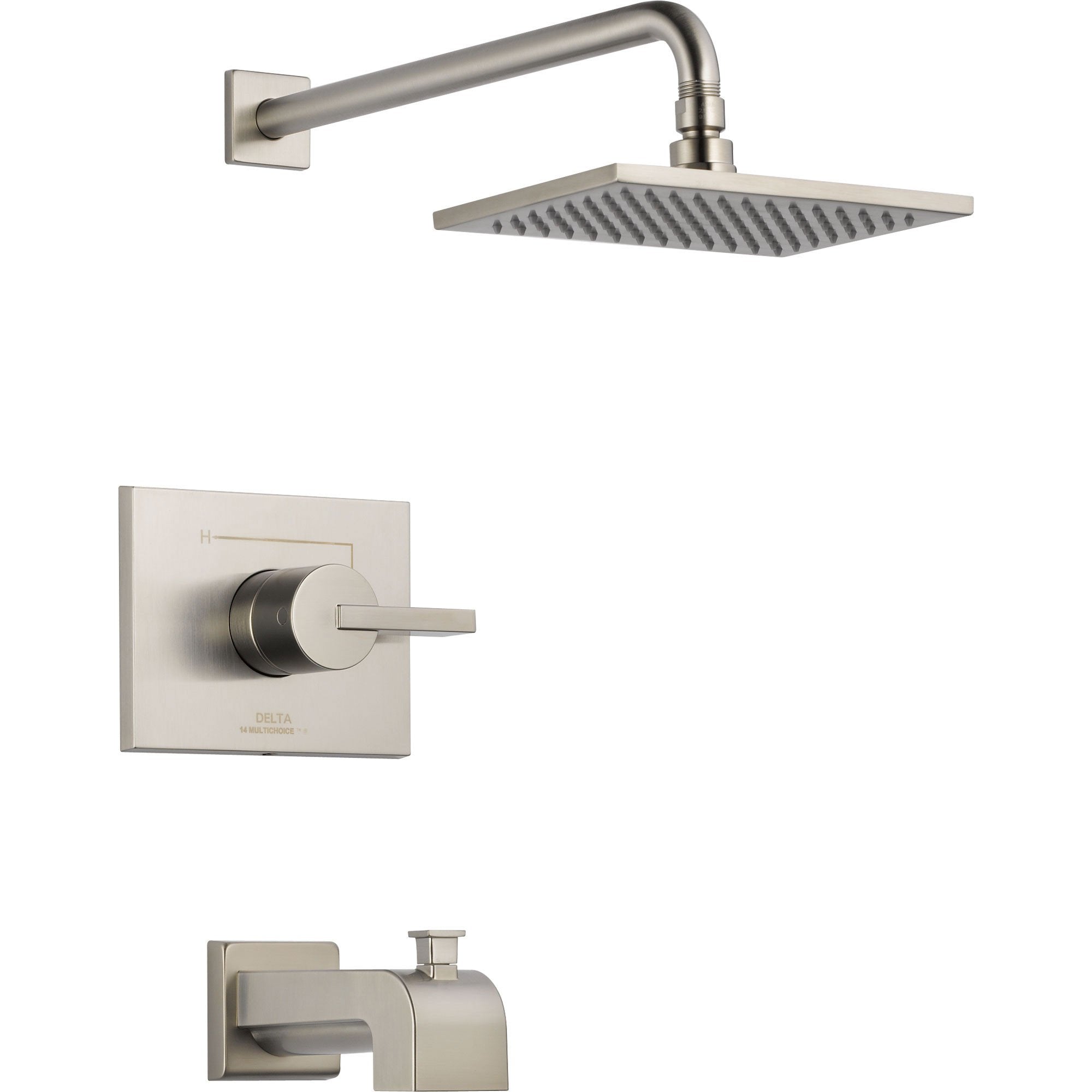 Moen 82970SRN Halle Posi-Temp Tub and Shower with Valve Included Spot Resist Brushed Nickel