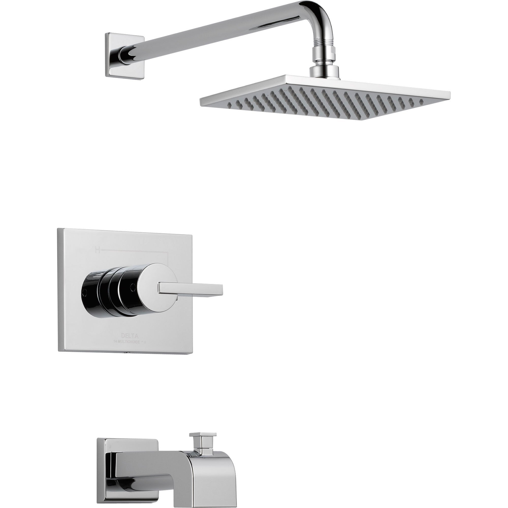 Delta Vero Modern Tub and Shower Combination Faucet with Valve in Chrome D254V