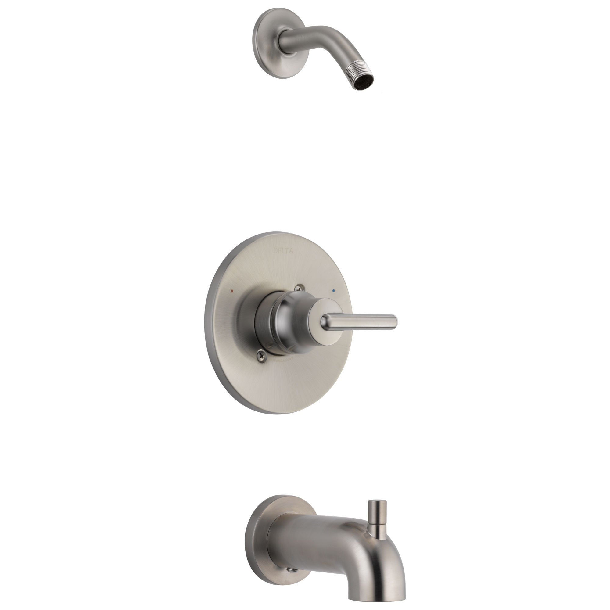 Delta Trinsic Collection Stainless Steel Finish Modern Lever Tub and Shower Combination Faucet Trim - Less Showerhead Includes Valve with Stops D2396V