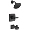 Delta Ashlyn Matte Black Finish Monitor 14 Series Tub and Shower Combination Includes Single Lever Handle, Cartridge, and Valve with Stops D3448V