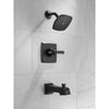Delta Ashlyn Matte Black Finish Monitor 14 Series Tub and Shower Combination Includes Single Lever Handle, Cartridge, and Valve with Stops D3448V
