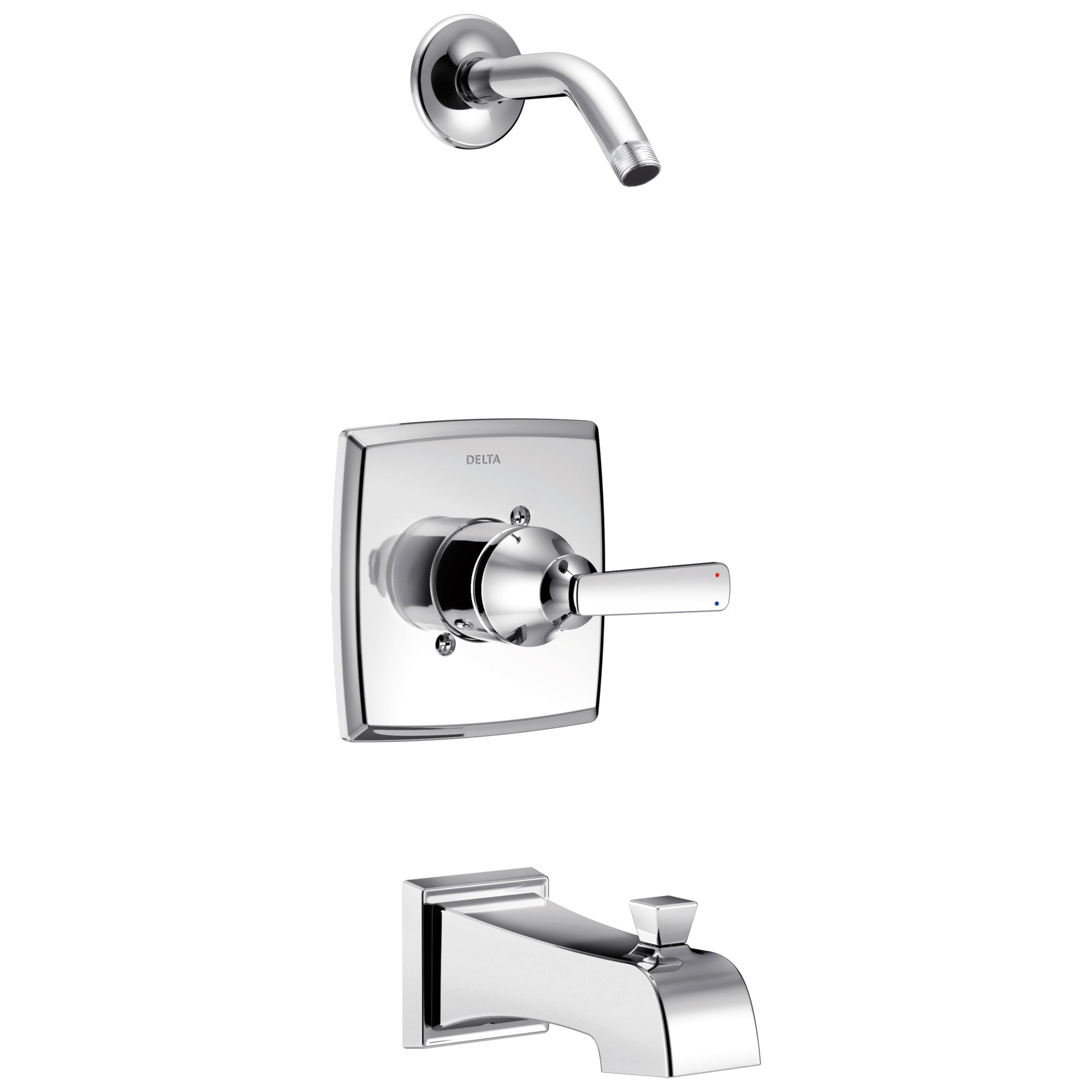 Delta Ashlyn Collection Chrome Monitor 14 Stylish Tub and Shower Combination Faucet Trim - Less Showerhead Includes Valve with Stops D2392V