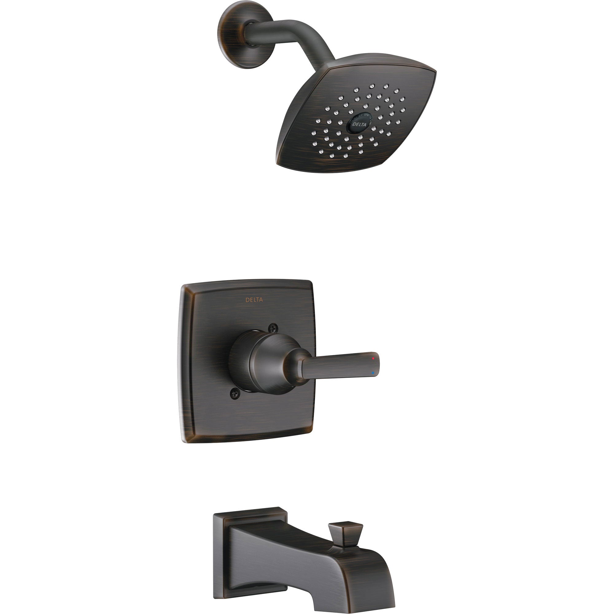Delta Ashlyn Modern Venetian Bronze Finish 14 Series Watersense Single Handle Tub and Shower Combination Faucet INCLUDES Rough-in Valve with Stops D1173V