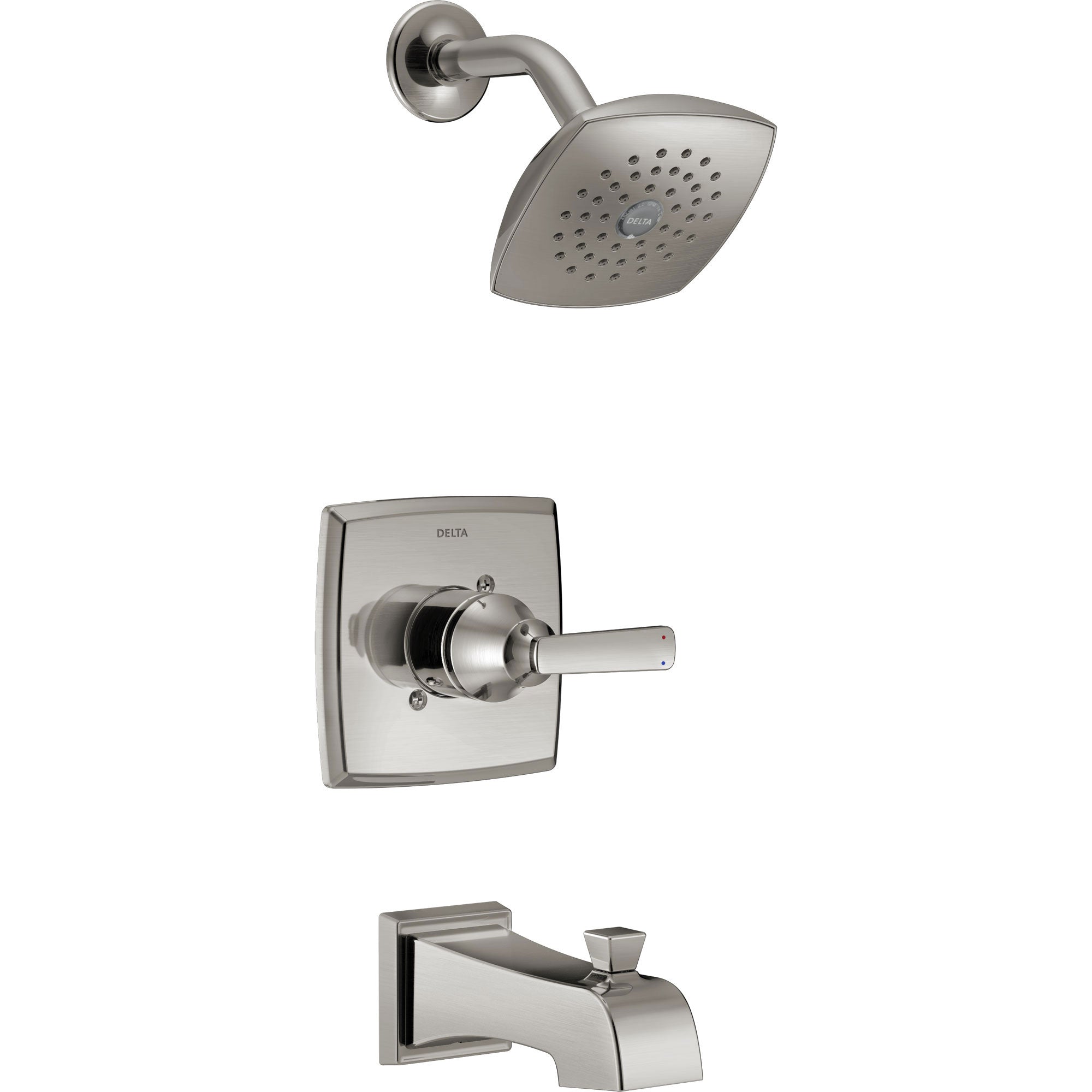 Delta Ashlyn Modern Stainless Steel Finish 14 Series Watersense Single Handle Tub and Shower Combination Faucet INCLUDES Rough-in Valve D1170V
