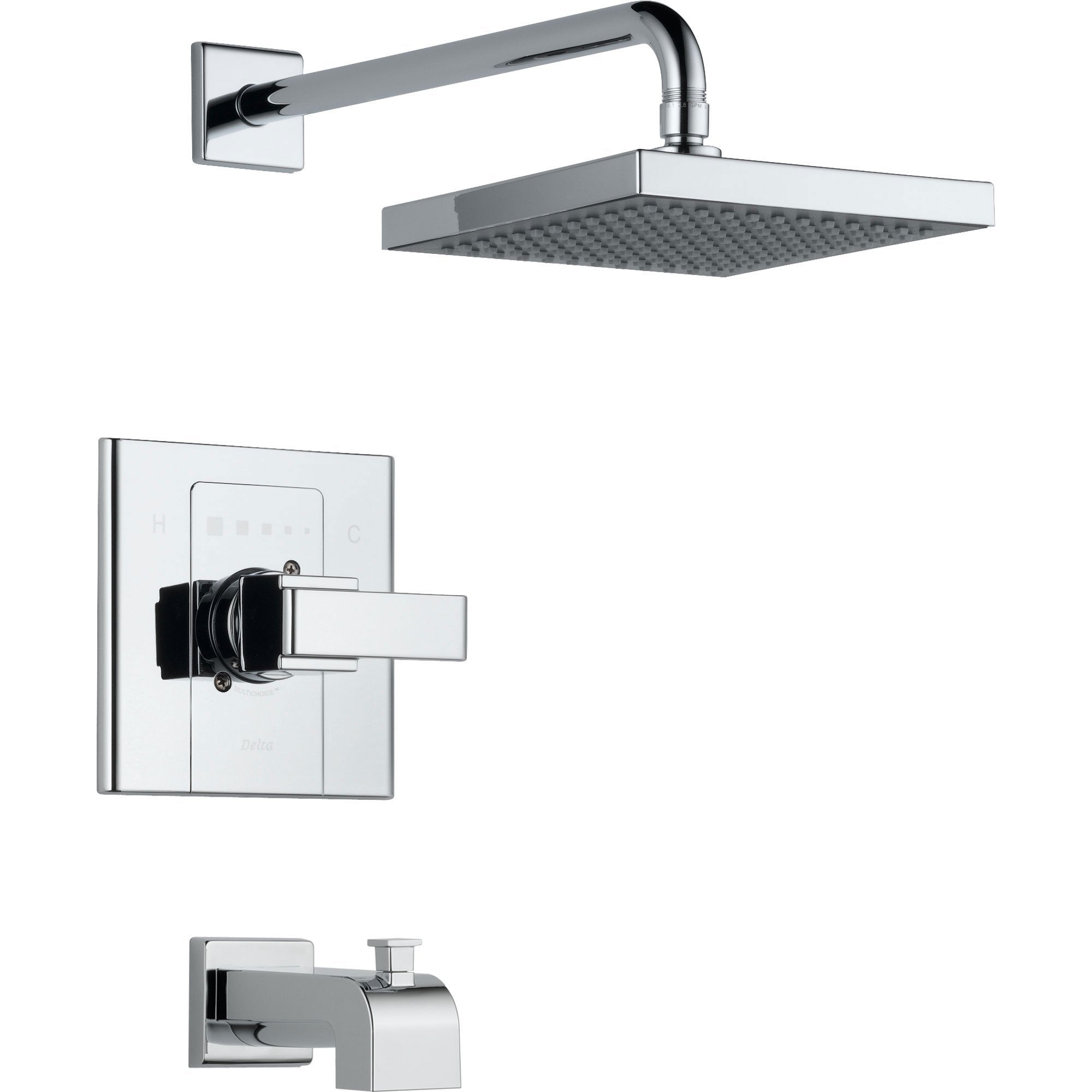 Delta Arzo 1-Handle Tub and Large Shower Faucet Trim Kit Only in Chrome 561046