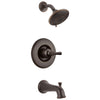 Delta Linden Collection Venetian Bronze Monitor 14 Contemporary Shower Faucet, Control, and Tub Spout Includes Trim Kit Rough Valve with Stops D2372V