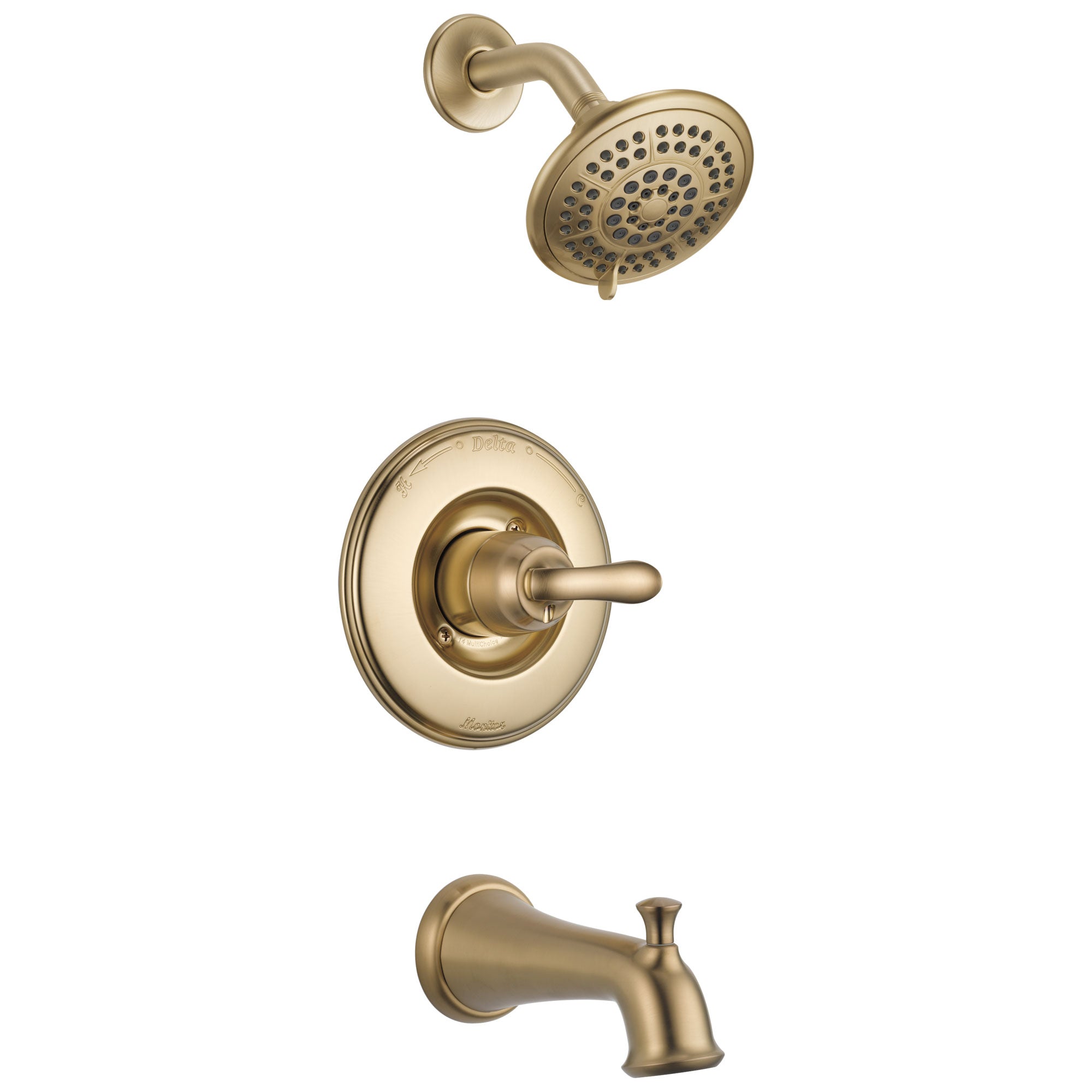 Delta Linden Wall Mount Champagne Bronze Tub and Shower Faucet with Valve D276V