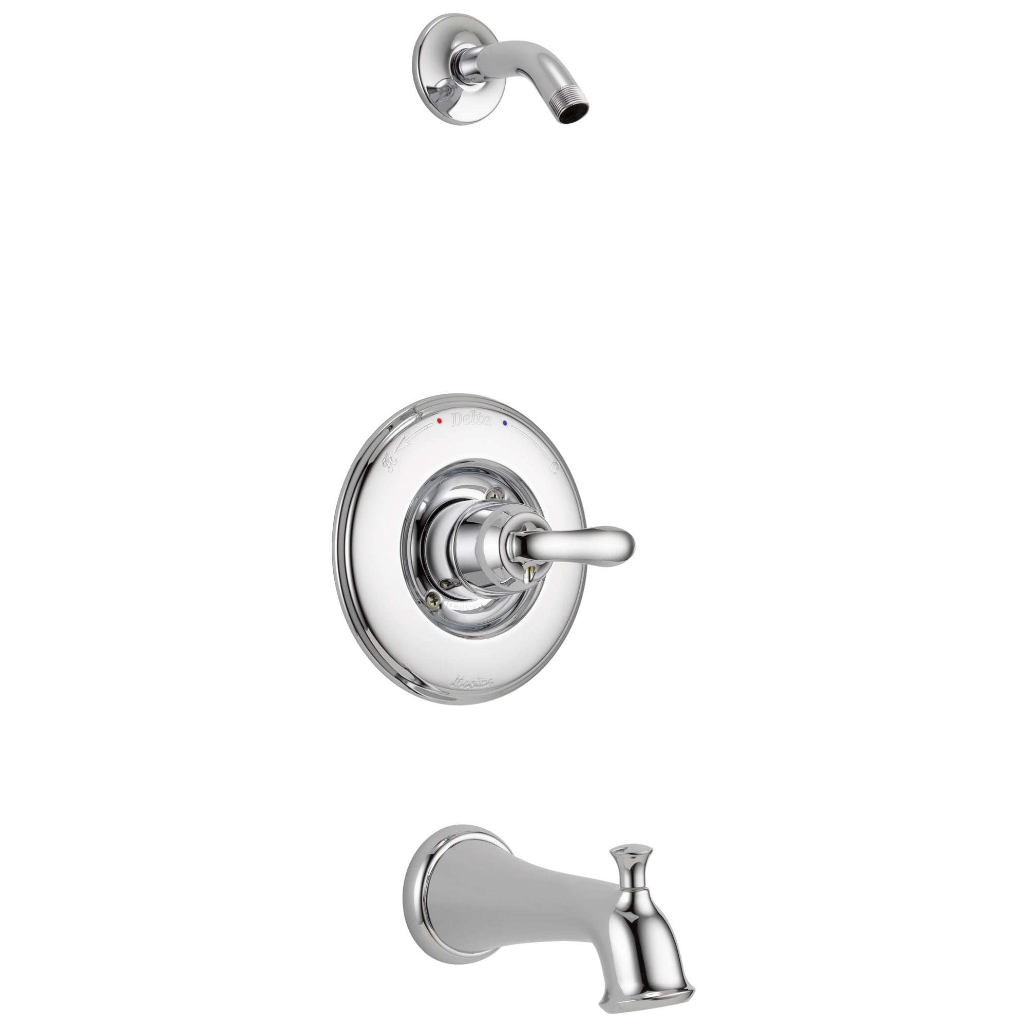 Delta Linden Collection Chrome Finish Monitor 14 Series Tub and Shower Combo - Less Showerhead Includes Trim Kit Rough Valve without Stops D2367V
