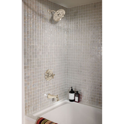 Delta Cassidy Polished Nickel Finish 14 Series Tub and Shower Combination Faucet INCLUDES Rough-in Valve with Stops and Single Cross Handle D1165V
