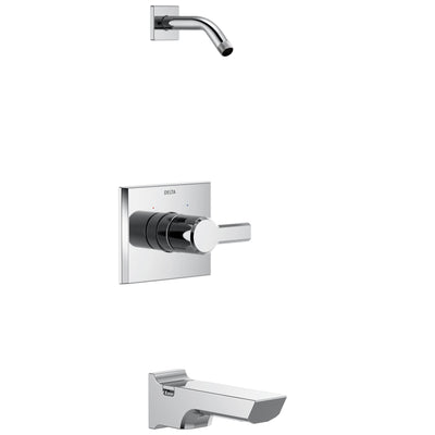 Delta Pivotal Chrome Finish 14 Series Tub and Shower Faucet Combo Less showerhead Includes Handle, Cartridge, and Valve without Stops D3419V