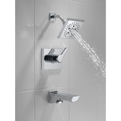 Delta Pivotal Chrome Finish Tub and Shower Combination Faucet Includes Monitor 14 Series Cartridge, Handle, and Valve without Stops D3423V