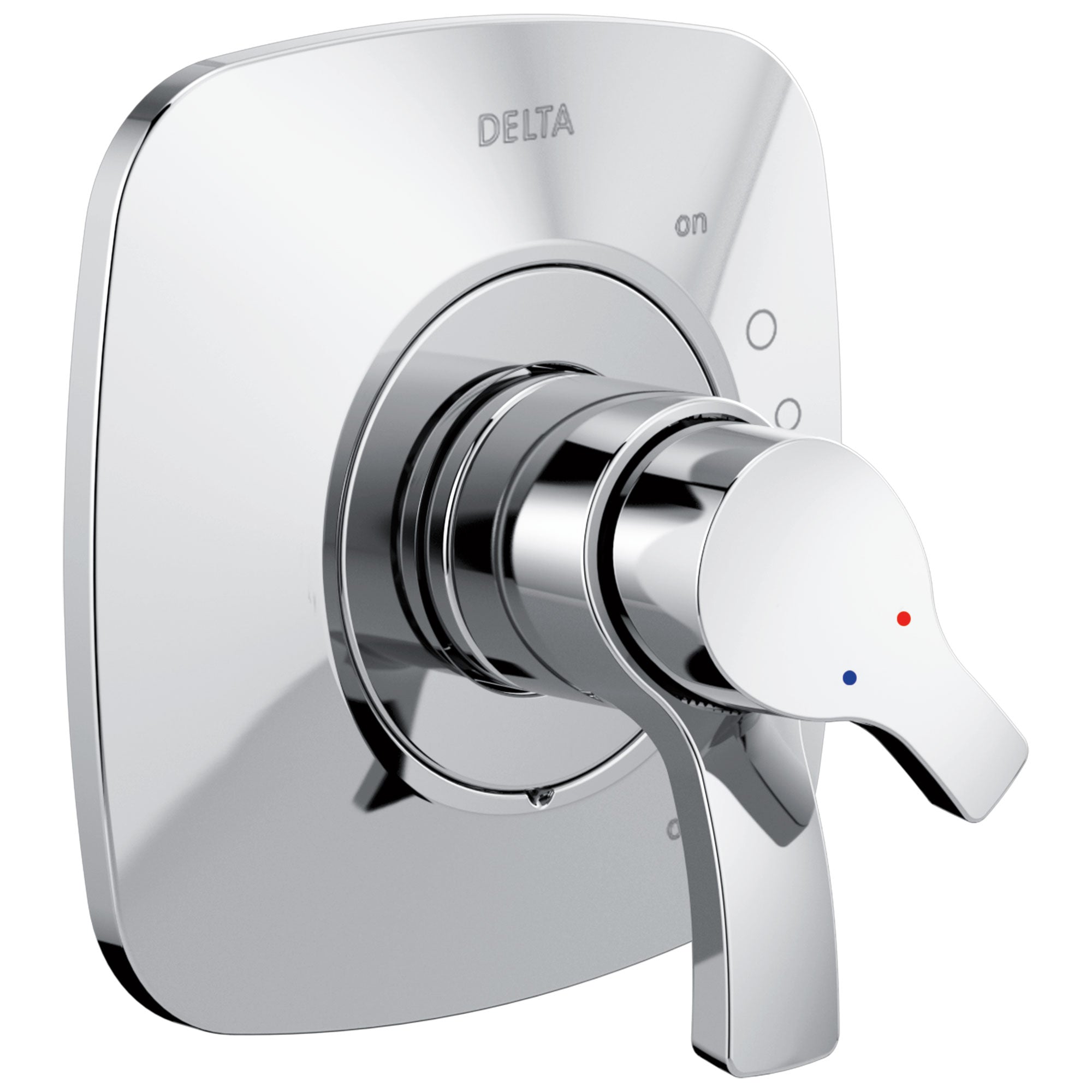 Delta Tesla Collection Chrome Monitor 17 Dual Temperature and Water Pressure Shower Faucet Control Handle Includes Trim Kit and Valve with Stops D1983V