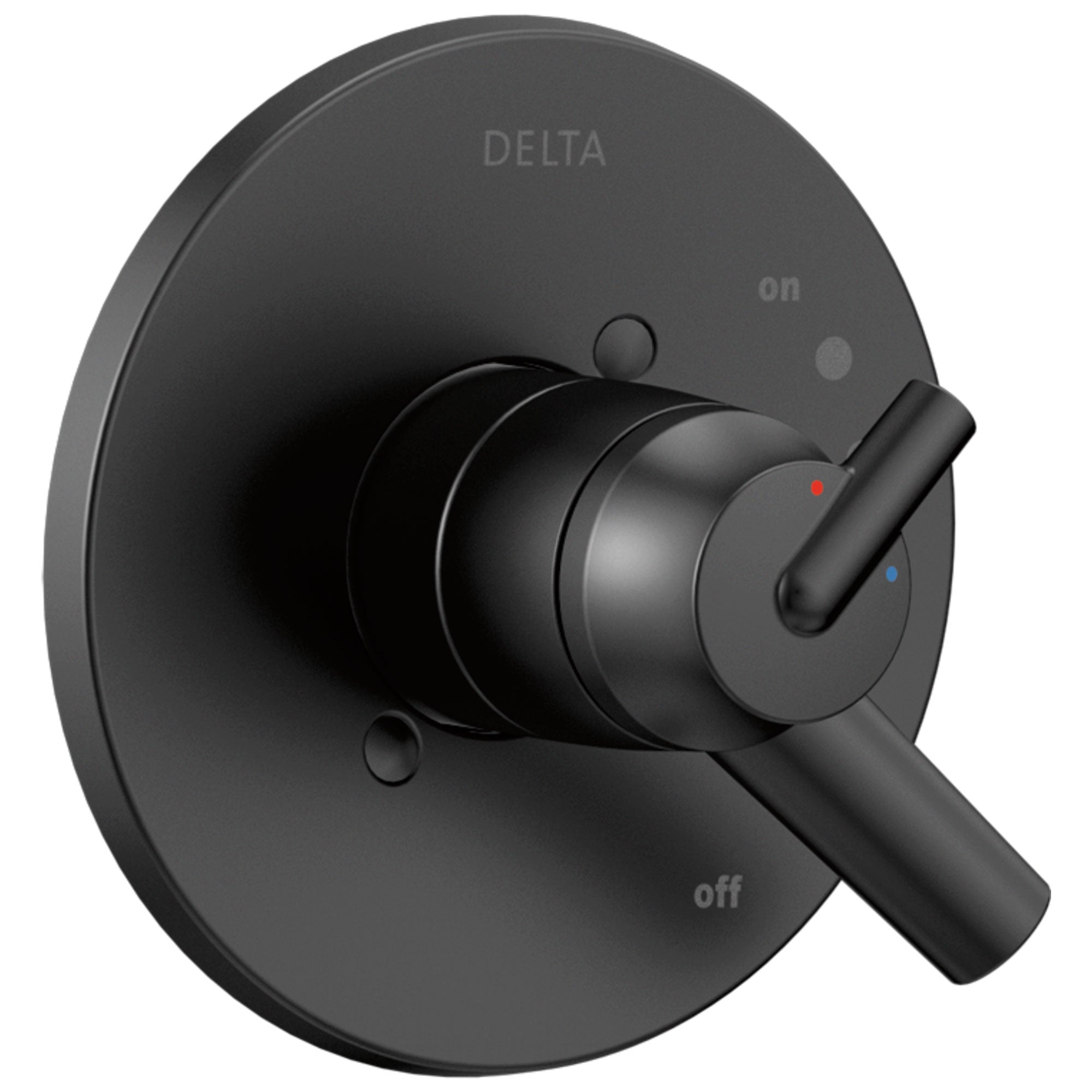 Delta Trinsic Collection Matte Black Shower Faucet Valve Only Trim with Separate Pressure and Temperature Control (Rough Valve Required) DT17059BL