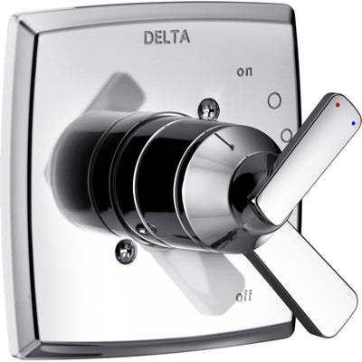 Delta Ashlyn Modern Chrome Finish 17 Series Dual Temperature and Pressure Shower Faucet Control INCLUDES Rough-in Valve with Stops D1157V