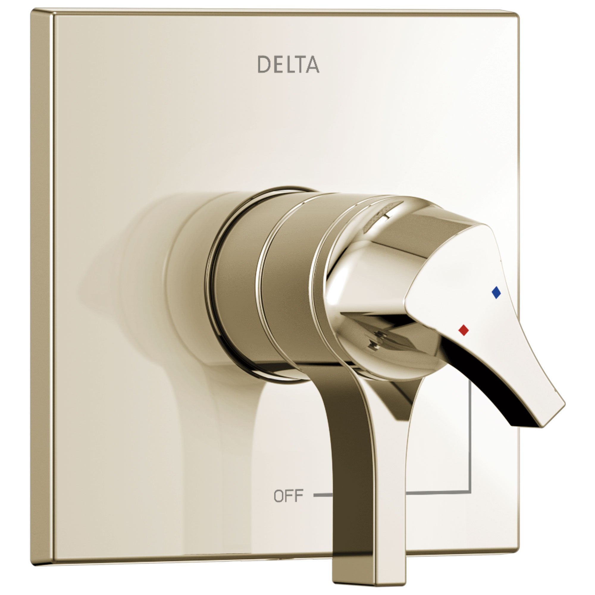 Delta Zura Collection Polished Nickel Monitor 17 Dual Temperature and Water Pressure Shower Faucet Control Includes Trim Kit and Valve without Stops D1974V