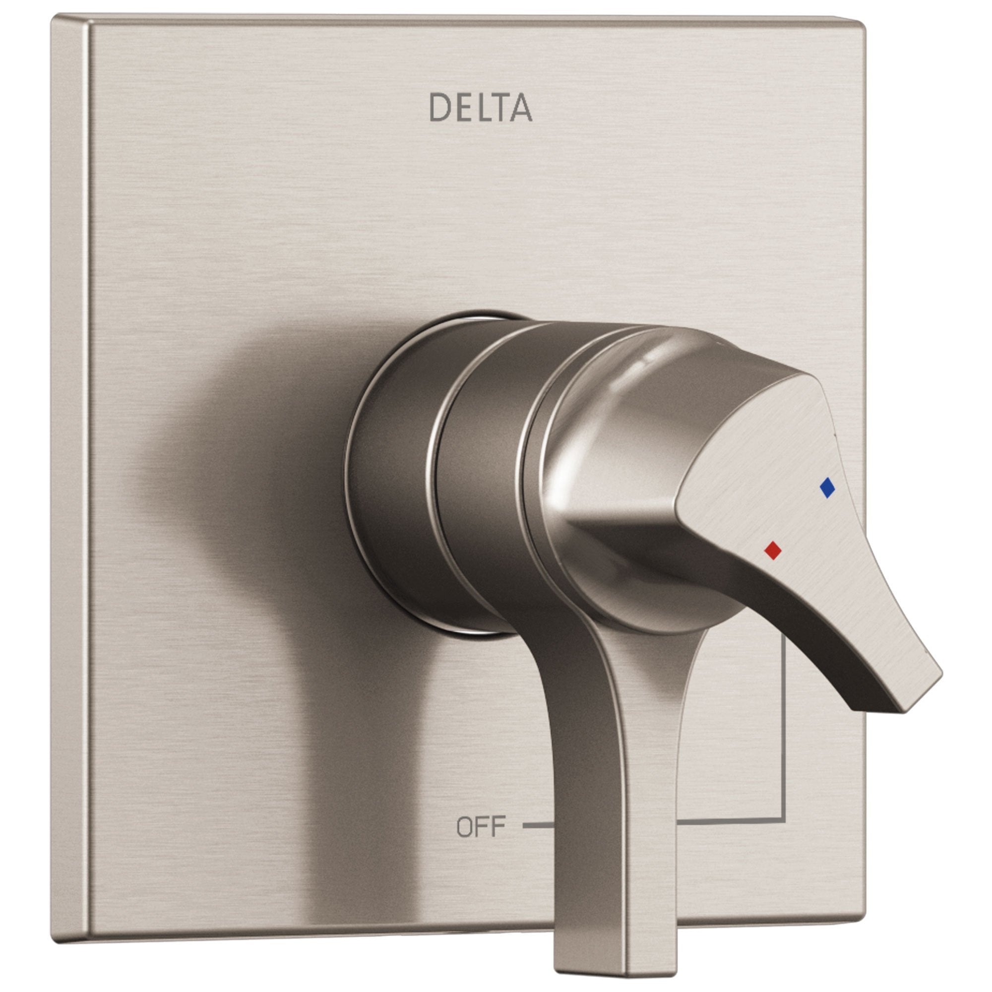 Delta Zura Stainless Steel Finish Monitor 17 Dual Temperature and Water Pressure Shower Faucet Control Handle Includes Trim Kit and Valve with Stops D1973V