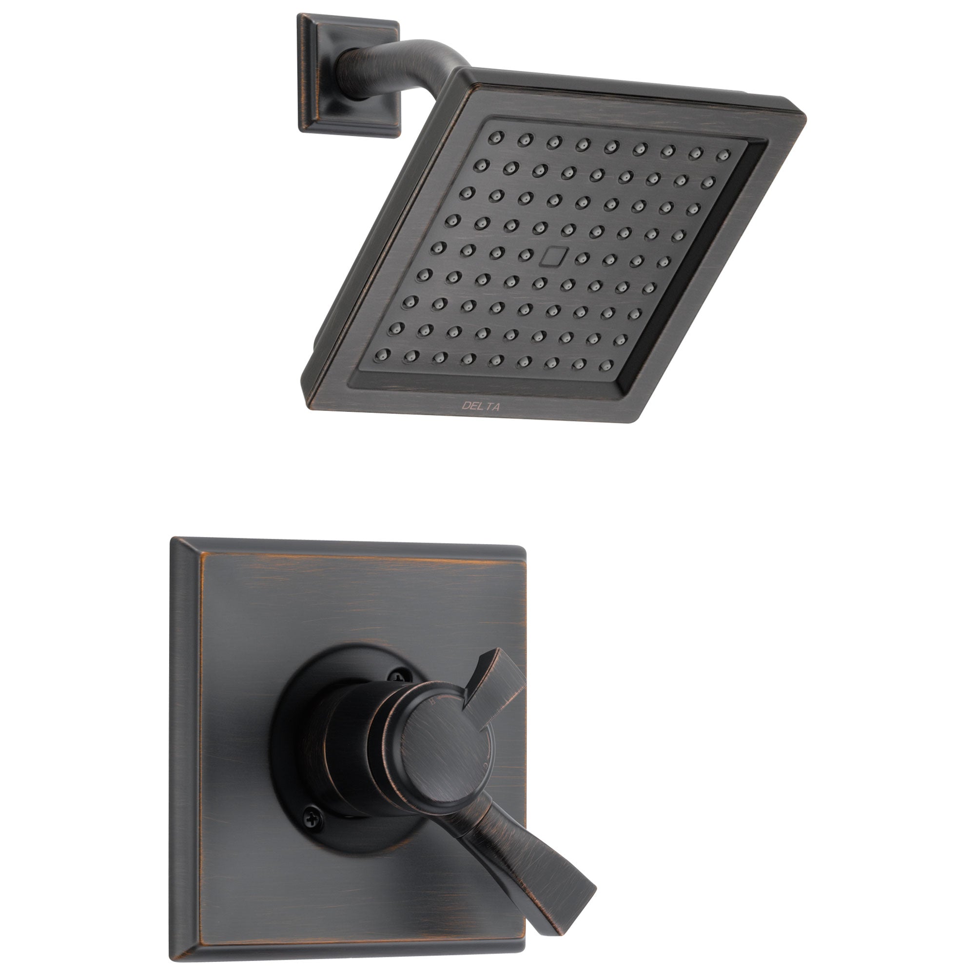Delta Dryden Venetian Bronze Finish Monitor 17 Series Water Efficient Shower only Faucet Includes Handles, Cartridge, and Valve without Stops D3387V