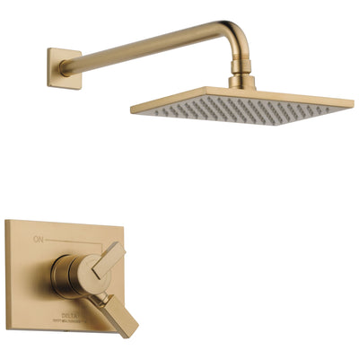 Delta Vero Champagne Bronze Finish Monitor 17 Series Water Efficient Shower only Faucet Includes Handles, Cartridge, and Valve without Stops D3383V