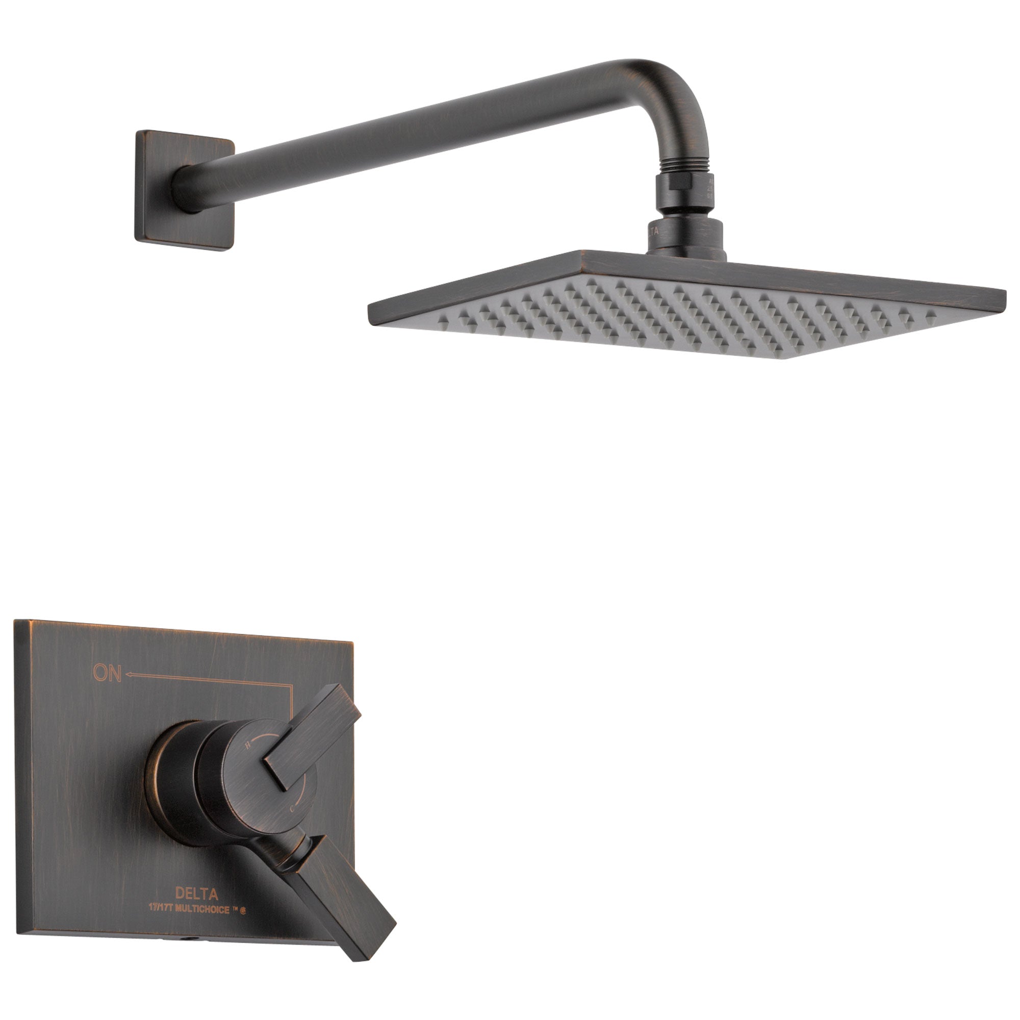 Delta Vero Venetian Bronze Finish Monitor 17 Series Water Efficient Shower only Faucet Includes Handles, Cartridge, and Valve without Stops D3381V
