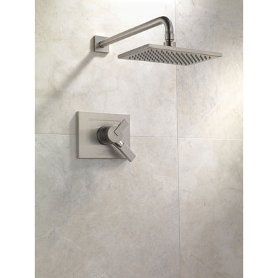Delta Vero Stainless Steel Finish Monitor 17 Series Water Efficient Shower only Faucet Includes Handles, Cartridge, and Valve with Stops D3380V