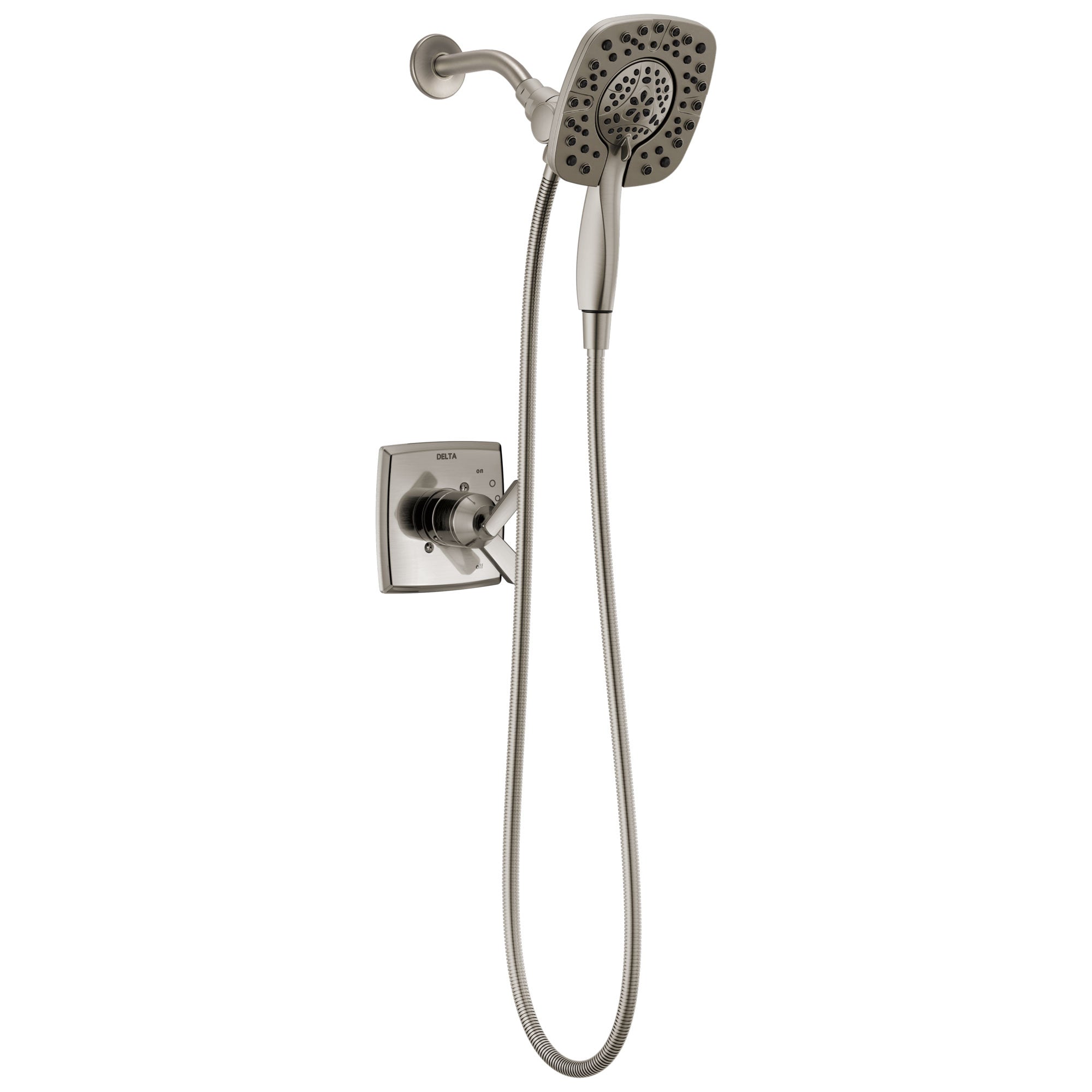 Delta Ashlyn Stainless Steel Finish Monitor 17 Series Shower Only Faucet with In2ition Two-in-One Hand Shower Spray INCLUDES Rough-in Valve D1132V