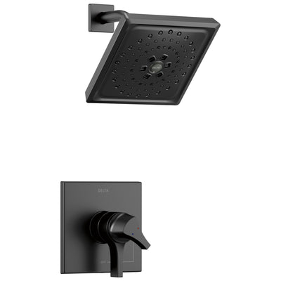 Delta Zura Matte Black Finish Monitor 17 Series H2Okinetic Shower Only Faucet with Handles, Cartridge, and Valve with Stops D3374V