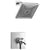 Delta Zura Collection Chrome Modern Monitor 17 Dual Temperature and Pressure Shower only Faucet Control Handle Includes Trim Kit and Valve without Stops D1970V