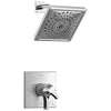 Delta Zura Collection Chrome Modern Monitor 17 Dual Temperature and Pressure Shower only Faucet Control Handle Includes Trim Kit and Valve with Stops D1971V