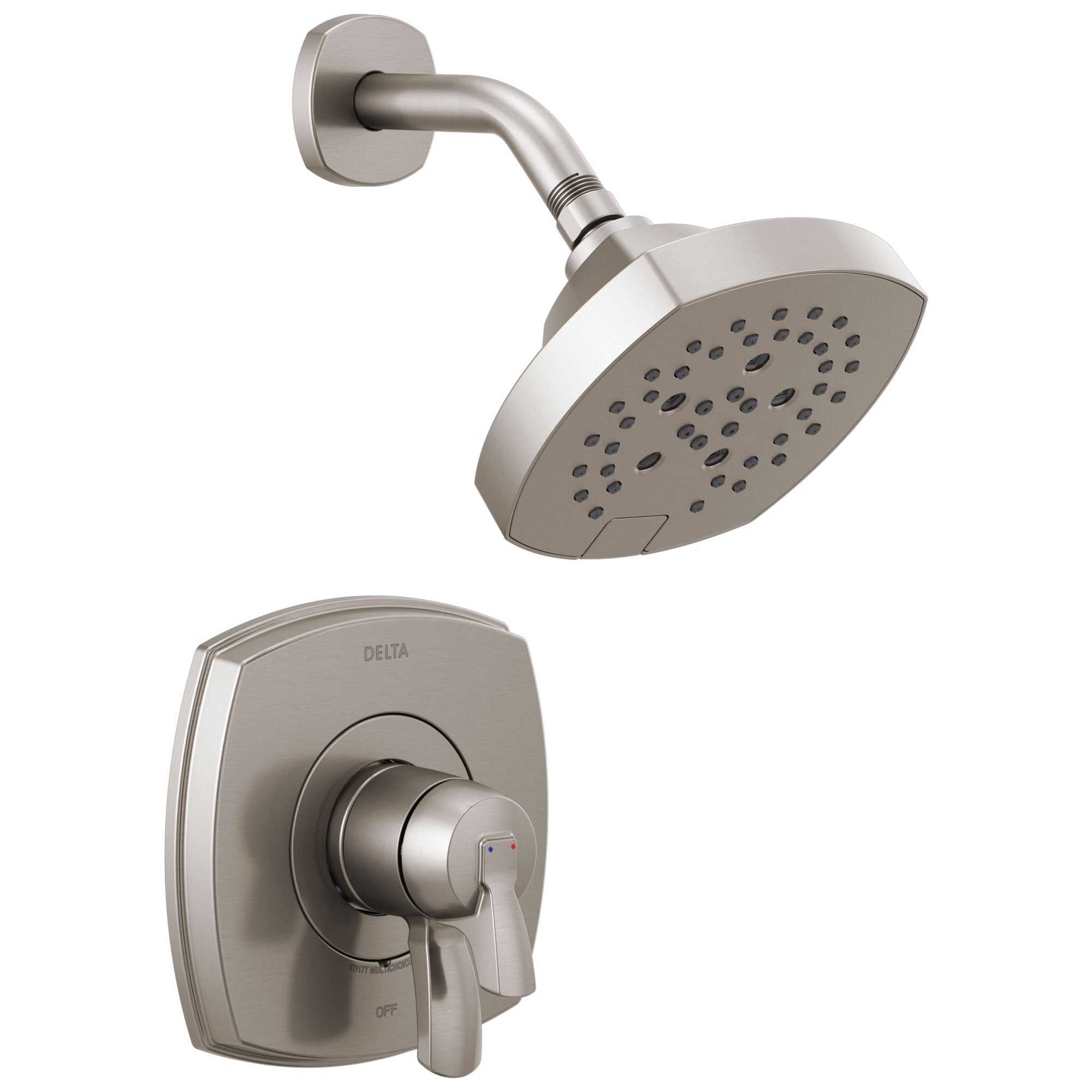 Delta Stryke Stainless Steel Finish Monitor 17 Series Shower Only Faucet Includes Handles, Cartridge, and Valve without Stops D3363V