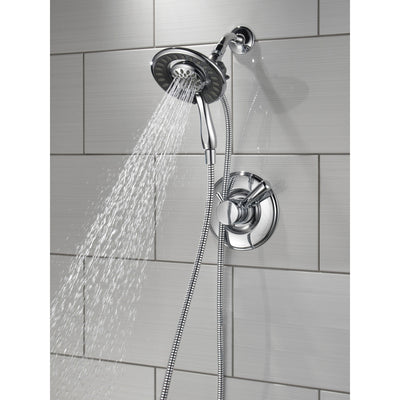 Delta Linden Collection Chrome Monitor 17 Dual Control Shower only Faucet with Handspray and Showerhead Combo Trim (Requires Rough Valve) DT17293I