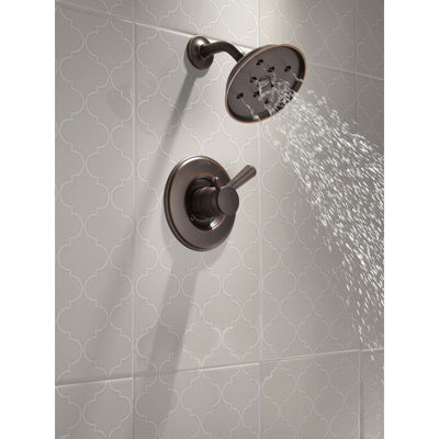 Delta Linden Venetian Bronze Shower only Faucet with Separate Temperature and Pressure Control Handles Includes Trim Kit and Rough Valve with Stops D2322V