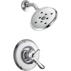 Delta Chrome Finish Linden Monitor 17 Series Dual Handle Shower Only Faucet INCLUDES Rough-in Valve and 24" Single Towel Bar Package D094CR