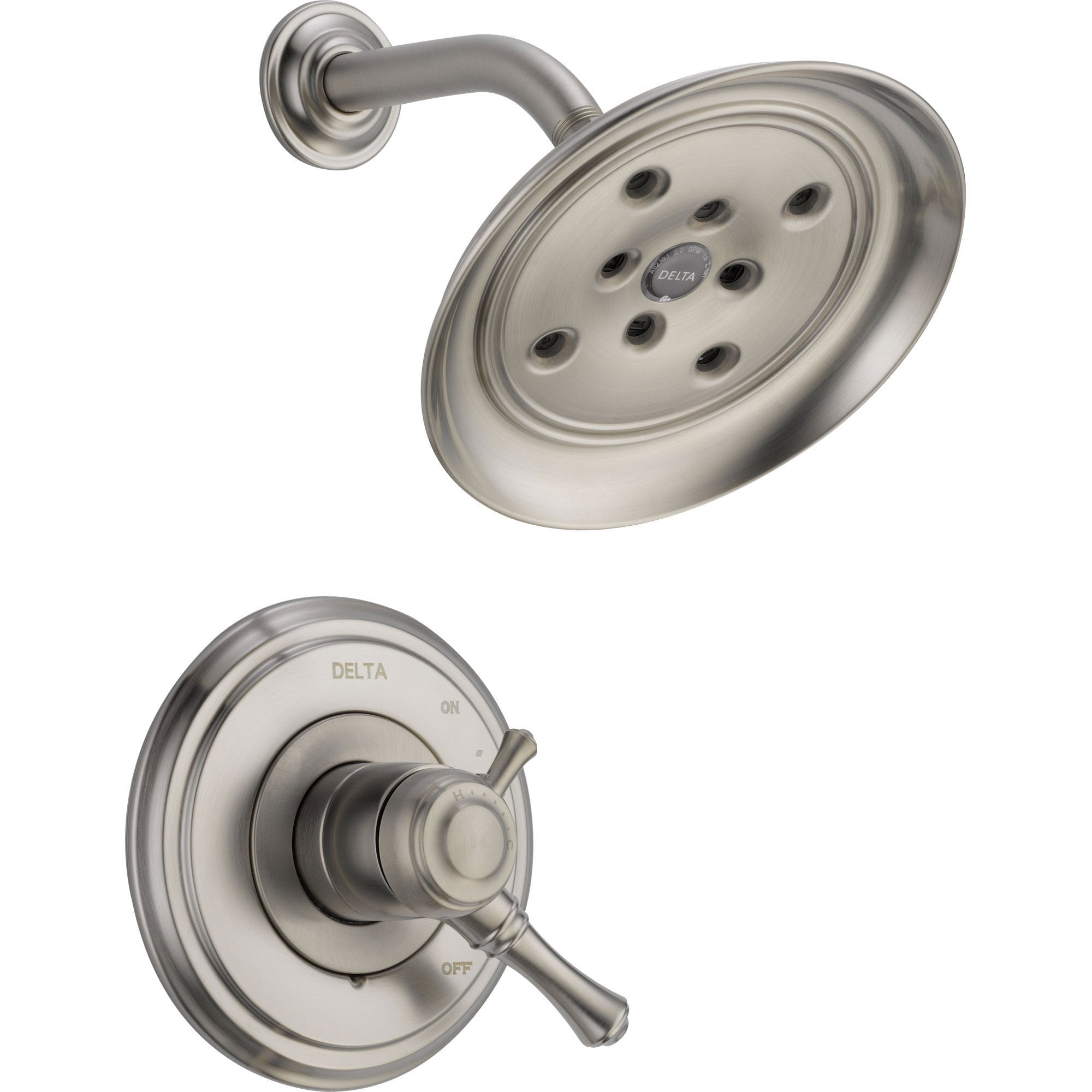 Delta Cassidy Dual Control Stainless Steel Finish Shower Faucet with Valve D726V