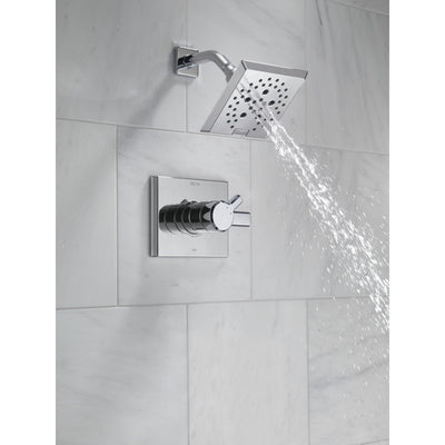 Delta Pivotal Modern Chrome Finish H2Okinetic Shower only Faucet Includes 17 Series Cartridge, Handles, and Valve without Stops D3361V