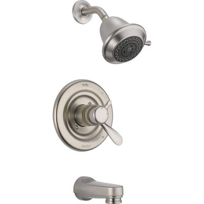 Delta Dual Control Temp/Volume Tub & Shower with Valve in Stainless Steel D364V