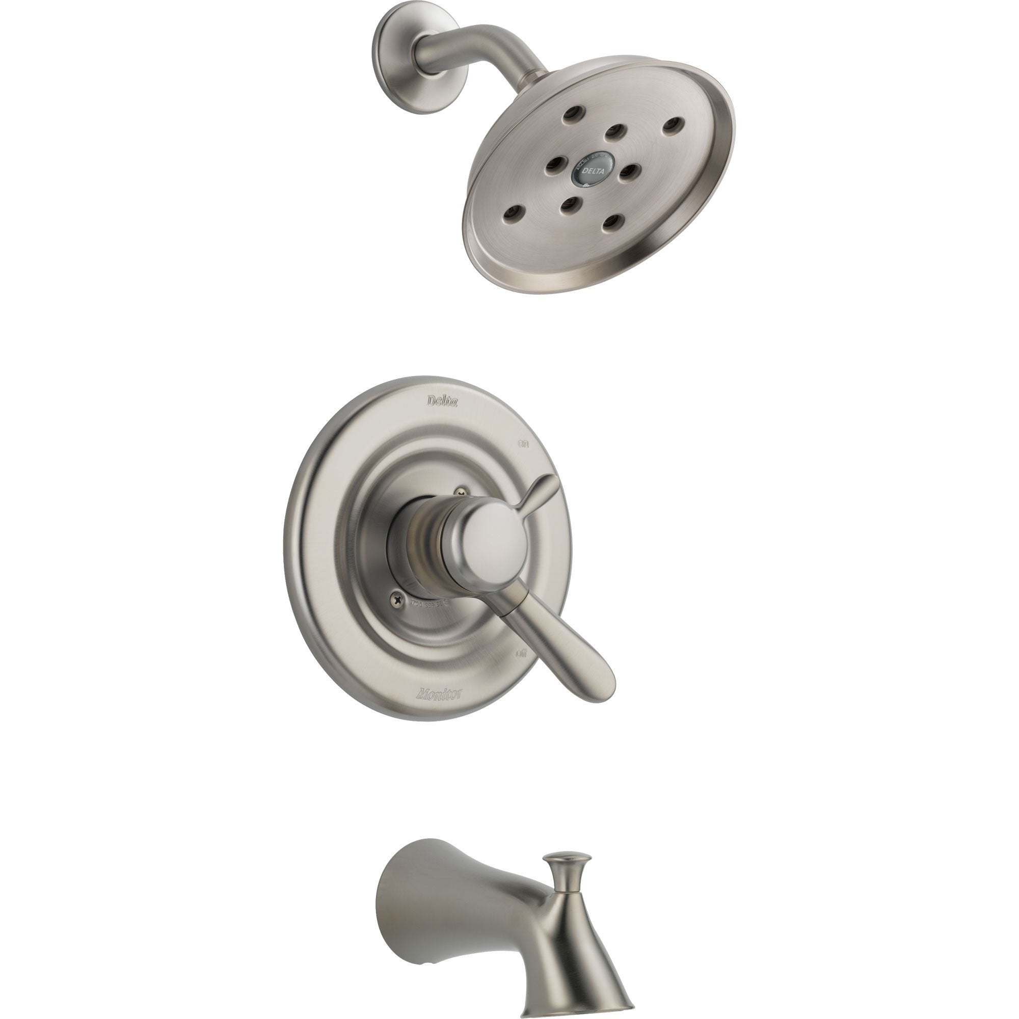 Delta Lahara Dual Control Stainless Steel Finish Tub and Shower with Valve D487V